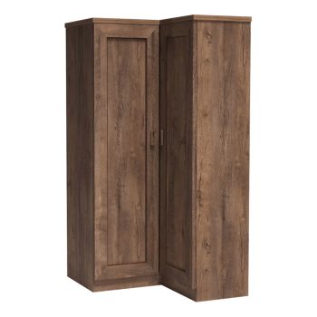   Sarokszekrény polccal, bal oldali változat, tölgyfa lefkas, TEDY TYP T25