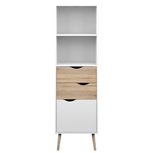vitrines szekrény, tölgy sonoma/fehér, OSLO 75382