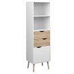 vitrines szekrény, tölgy sonoma/fehér, OSLO 75382