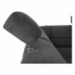 Ülőgarnitúra, műbőr fekete/szövet sötétszürke, balos, SANTIAGO U