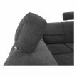 Ülőgarnitúra, műbőr fekete/szövet sötétszürke, balos, SANTIAGO U