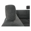 Ülőgarnitúra, műbőr fekete/szövet sötétszürke, balos, SANTIAGO U