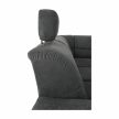Ülőgarnitúra, műbőr fekete/szövet sötétszürke, balos, SANTIAGO U