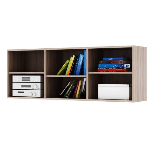 Alacsony könyvespolc, DTD laminált, tölgy sonoma, DUNAJ  TYP12
