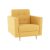 Teljesen kárpitozott fotel, mustár színű anyag, AMEDIA