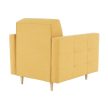 Teljesen kárpitozott fotel, mustár színű anyag, AMEDIA