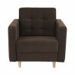 Szövetborítású fotel, barna (csokoládé), AMEDIA
