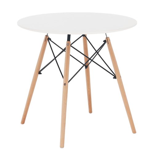 Étkezőasztal, fehér/bükk, átmérő 60 cm, GAMIN NEW 60