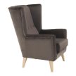 Fotel-füles, taupe-szürke-barna/bükk, RODEZA