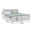 Boxspring típusú ágy 180x200, világosszürke, FERATA KOMFORT