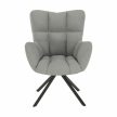 Dizájnos pörgő fotel, szürke/fekete, KOMODO