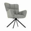 Dizájnos pörgő fotel, szürke/fekete, KOMODO