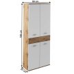 Szekrény TYP 1, wotan tölgy/fehér, CYRIL