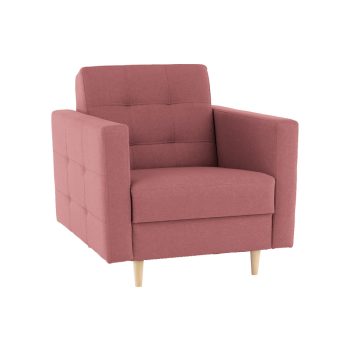Kárpitozott fotel, rózsaszín anyag, AMEDIA