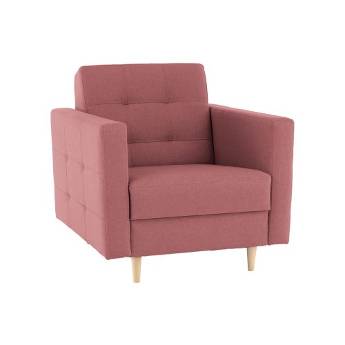 Kárpitozott fotel, rózsaszín anyag, AMEDIA