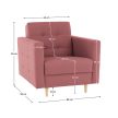 Kárpitozott fotel, rózsaszín anyag, AMEDIA