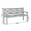 Fából készült kerti pad, szürke, 150 cm, FABLA