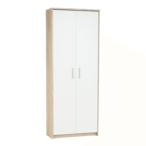 Zárt polcos szekrény, sonoma tölgy/fehér, JOHAN 2 NEW 05