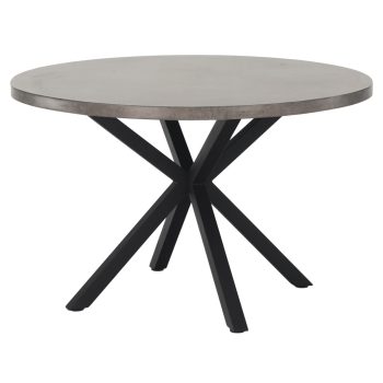 Étkezőasztal, beton/fekete, átmérő 120 cm, MEDOR
