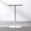 Bárasztal, tölgy/fehér, MDF/fém, átmérő 60 cm, HARLOV
