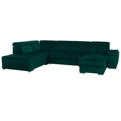 Ülőgarnitúra, smaragd, jobbos, LAMORA U