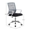 Irodai szék, hálószövet szürke/szövet fekete/műanyag fehér, APOLO 2 NEW