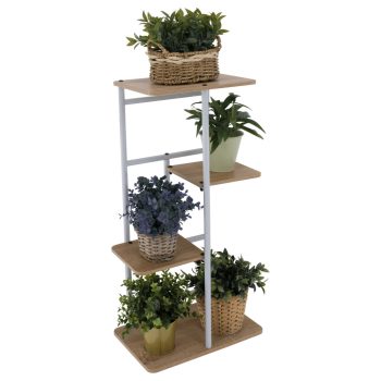 Virágállvány, fehér/sonoma tölgy, LEDOR TYP 1