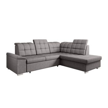   Kinyitható ülőgarnitúra, barnásszürke, jobbos, OREO ROH