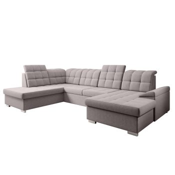   Kinyitható ülőgarnitúra, szürkésbézs Taupe, balos, OREO U