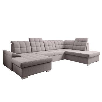   Kinyitható ülőgarnitúra, szürkésbézs Taupe, jobbos, OREO U