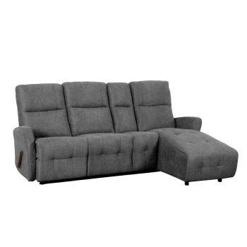   Állítható sarok ülőgarnitúra, sötétszürke, jobbos, TROJAN ROH