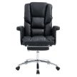 Irodai szék lábtartóval, fekete ekobőr, RODIK