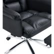 Irodai szék lábtartóval, fekete ekobőr, RODIK