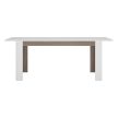 Széthúzható étkezőasztal, fehér extra magasfényű HG/sonoma tölgy sötét trufla, 160-200x90 cm, LYNATET TYP 75