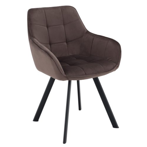 Design fotel, szürkésbarna Velvet/fekete, PETIN