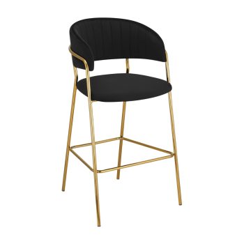   Design bárszék, fekete Velvet szövet/gold króm arany, DASMIN TYP 2