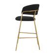 Design bárszék, fekete Velvet szövet/gold króm arany, DASMIN TYP 2