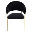 Design étkezőszék, fekete Velvet szövet/gold króm arany, DASMIN TYP 1