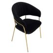 Design étkezőszék, fekete Velvet szövet/gold króm arany, DASMIN TYP 1