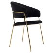 Design étkezőszék, fekete Velvet szövet/gold króm arany, DASMIN TYP 1