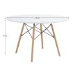 Étkezőasztal, fehér/matt/bükk, átmérő 120 cm, DEMIN NEW