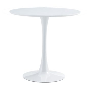   Étkezőasztal, kerek, fehér, matt, átmérő 80 cm, REVENTON NEW