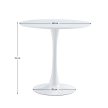 Étkezőasztal, kerek, fehér, matt, átmérő 80 cm, REVENTON NEW