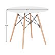 Étkezőasztal,  fehér/bükk, átmérő 80 cm, GAMIN 2 NEW 80