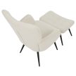 Fotel lábtartóval, fehér Velvet szövet/fekete, HABEN