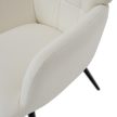 Fotel lábtartóval, fehér Velvet szövet/fekete, HABEN