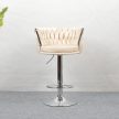 Design bárszék, bézs Velvet szövet/króm, BRIN