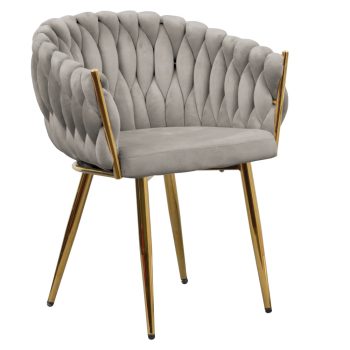   Étkezőszék, szürkésbarna Taupe Velvet szövet/gold króm arany, DEILA