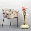 Étkezőszék, szürkésbarna Taupe Velvet szövet/fekete, DOROTA