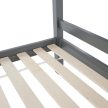 Emeletes ágy, 90x200, tömör fa, szürke, INEZA